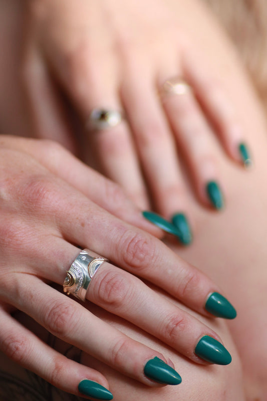 Wavy Diamonds + Gold Ring