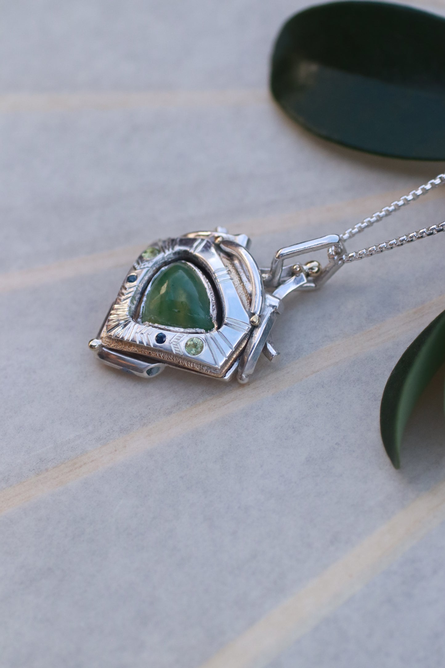 Green Australian Opal Mandala Amulet