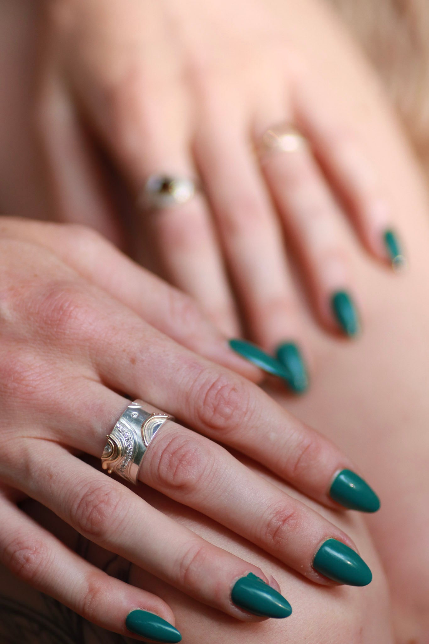 Wavy Diamonds + Gold Ring