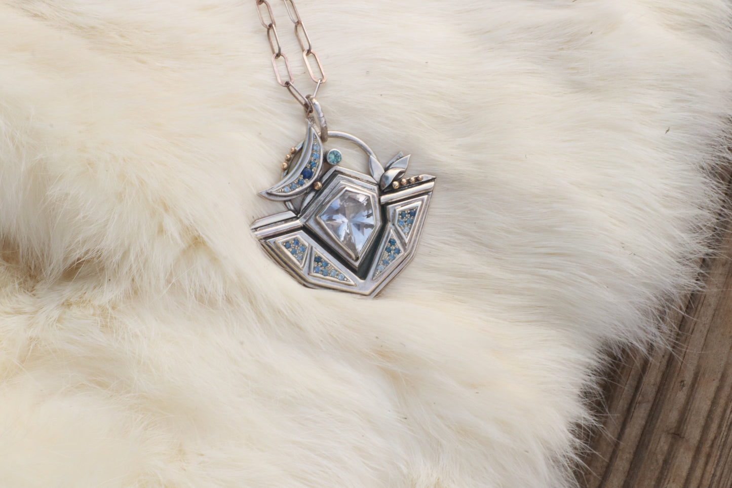 Lunar Amulet w/ Blue Sapphires