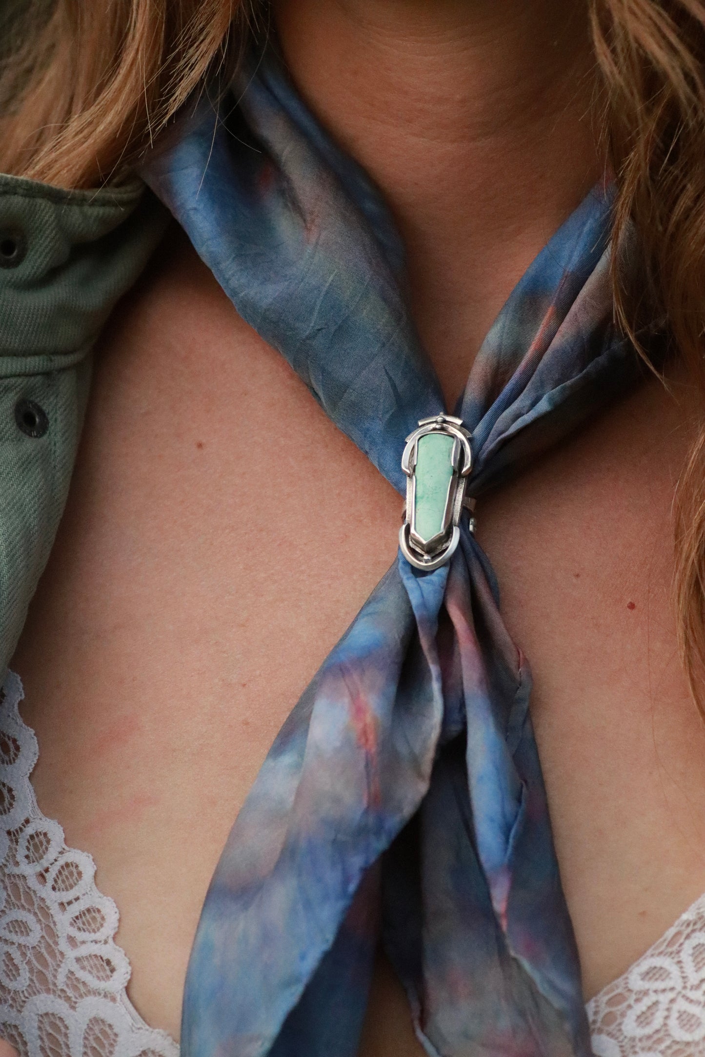 Western Deco Turquoise Ring + Bandana Slide