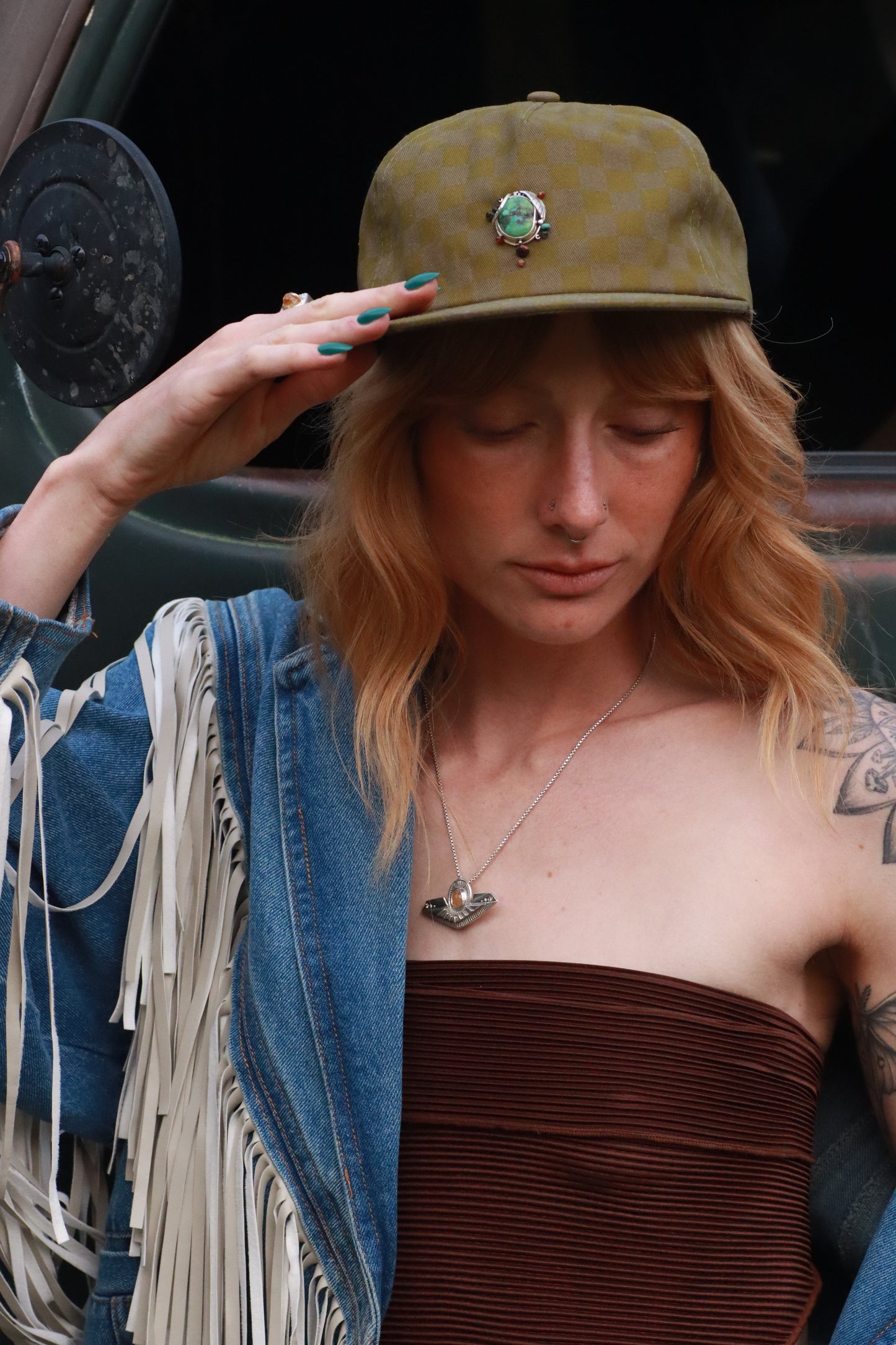 Cactus Tonel Checkerboard Hat