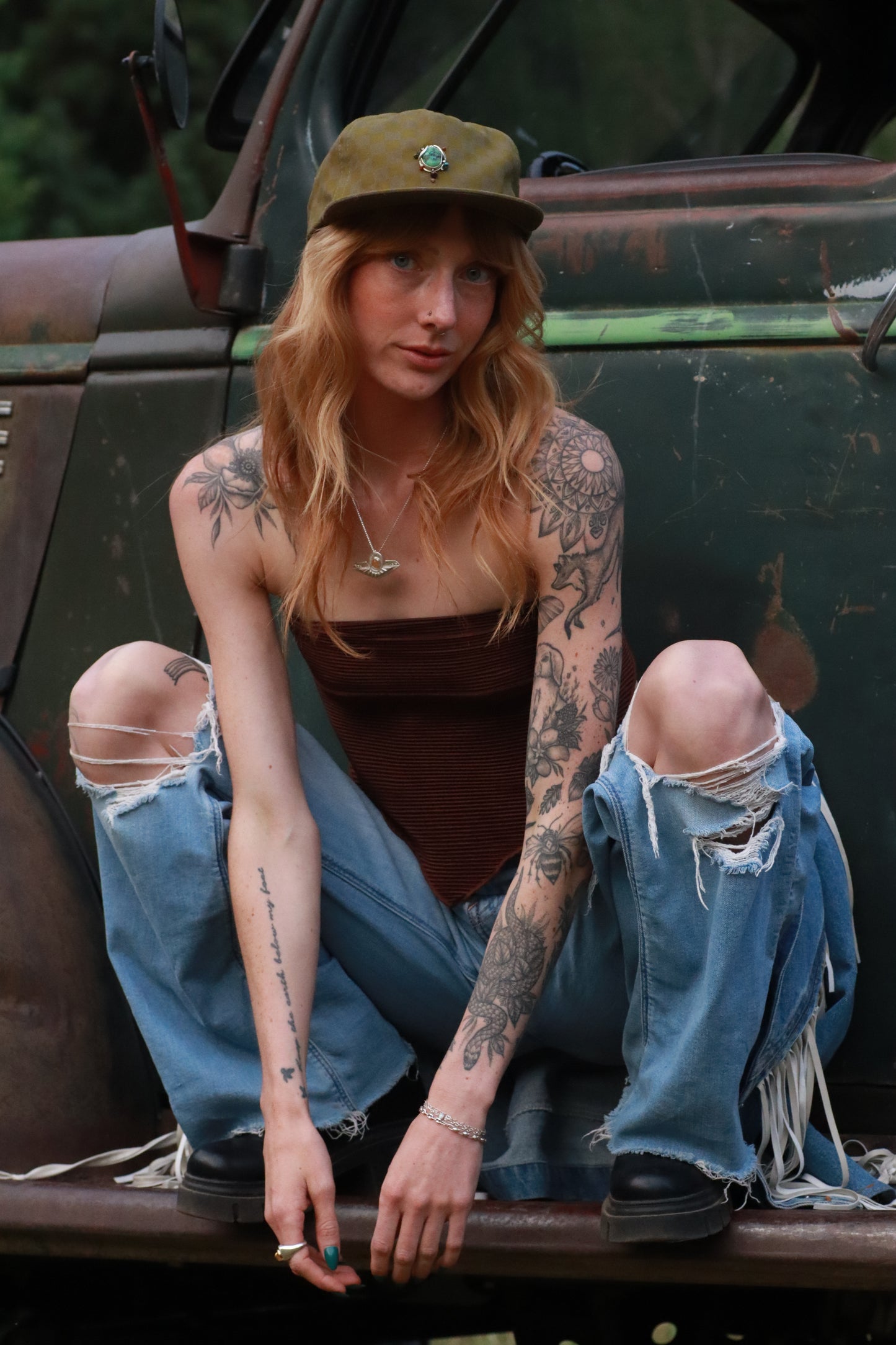 Cactus Tonel Checkerboard Hat