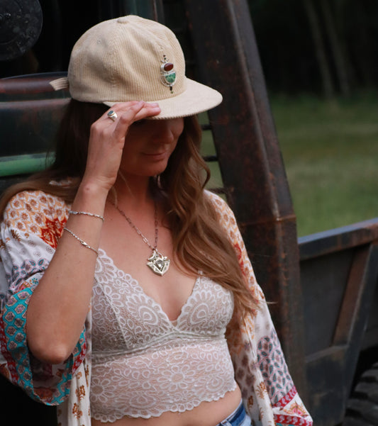 Cream Corduroy Hat