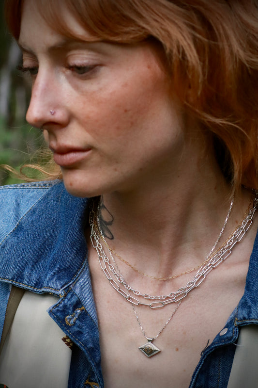 Montana Sapphire Diamond Amulet