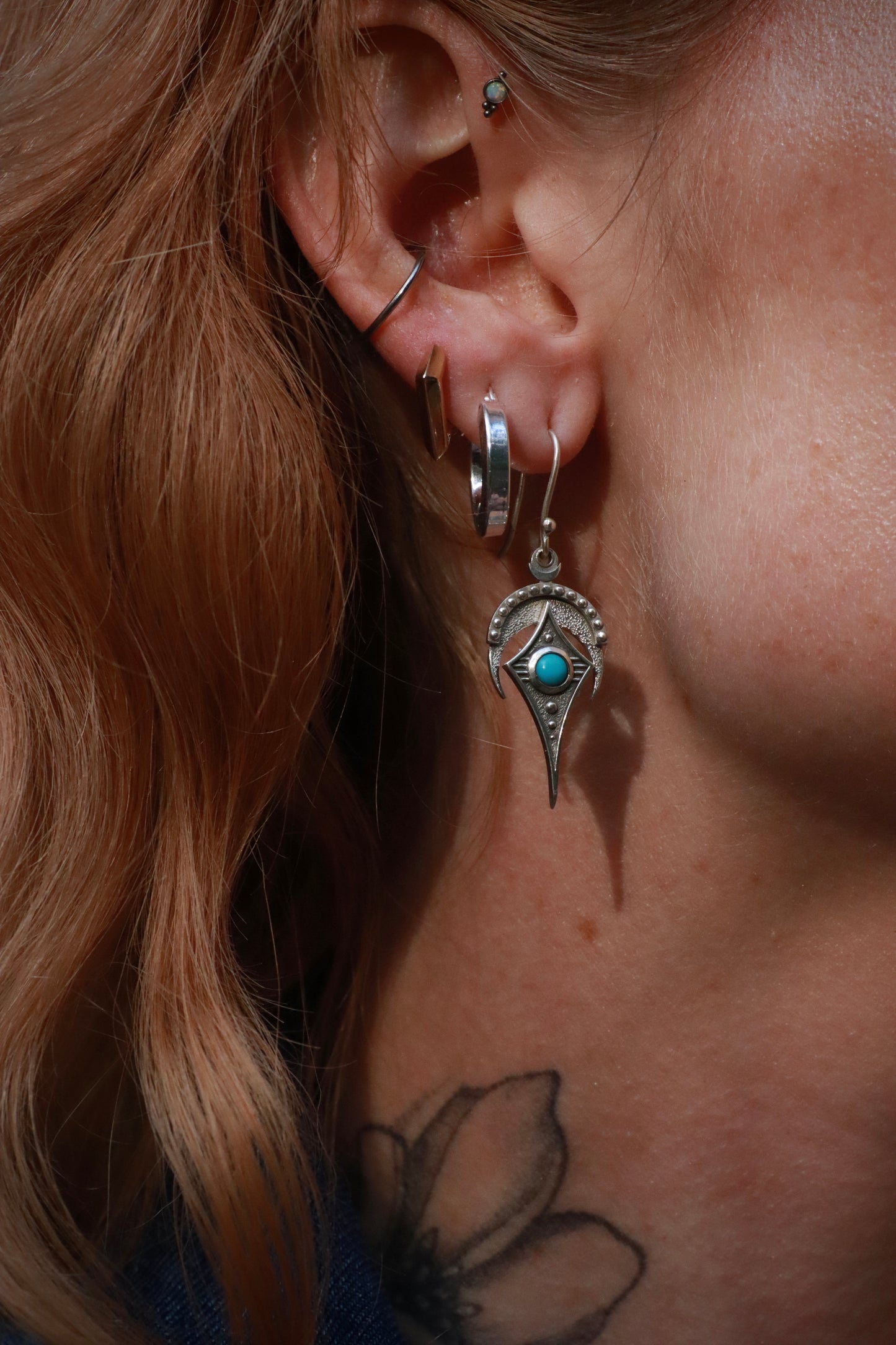 Turquoise Western Deco Earrings