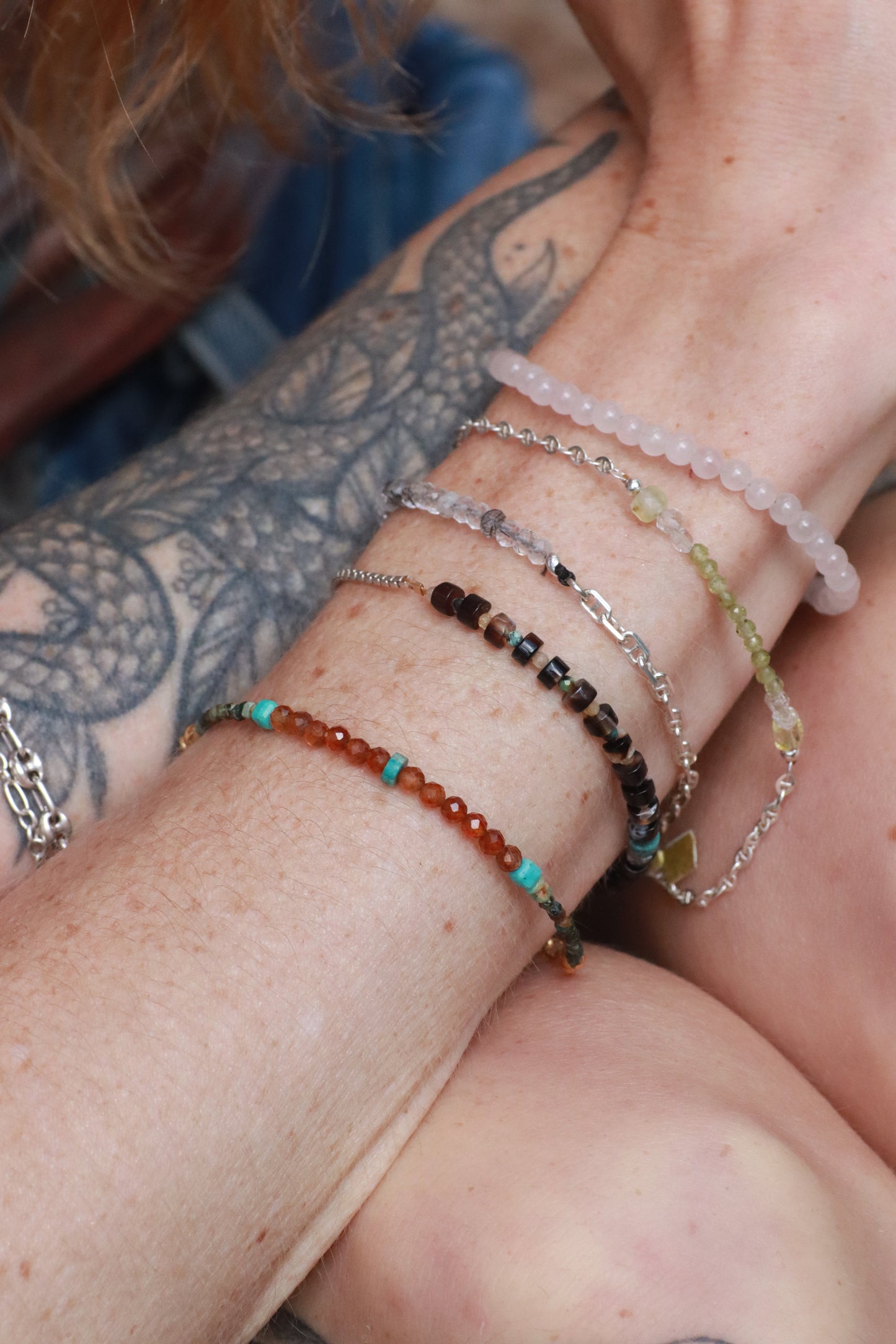 Turquoise, Garnet and Gold Bracelet