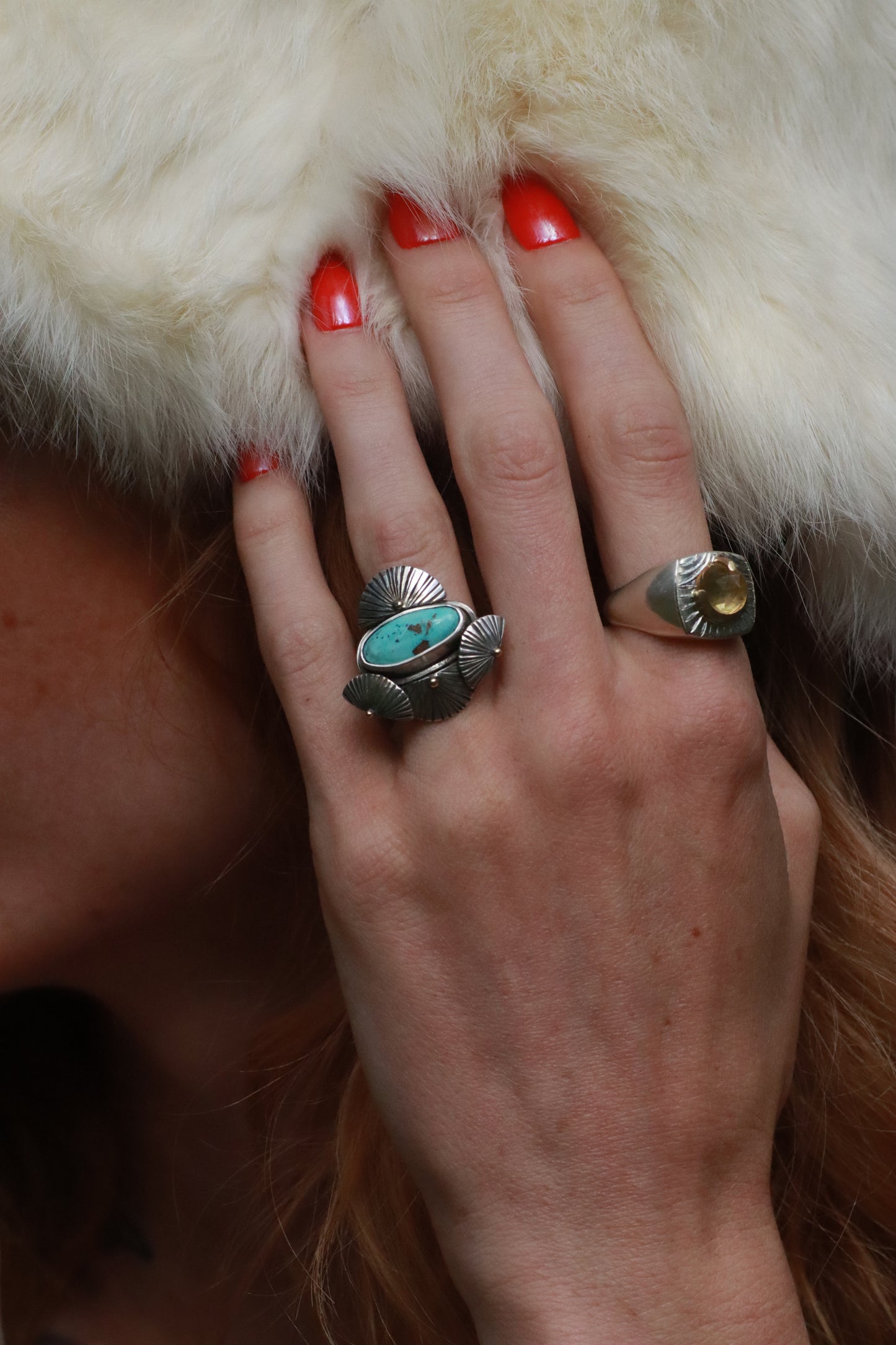 Sun Blossom Turquoise Ring + Bandana Slide
