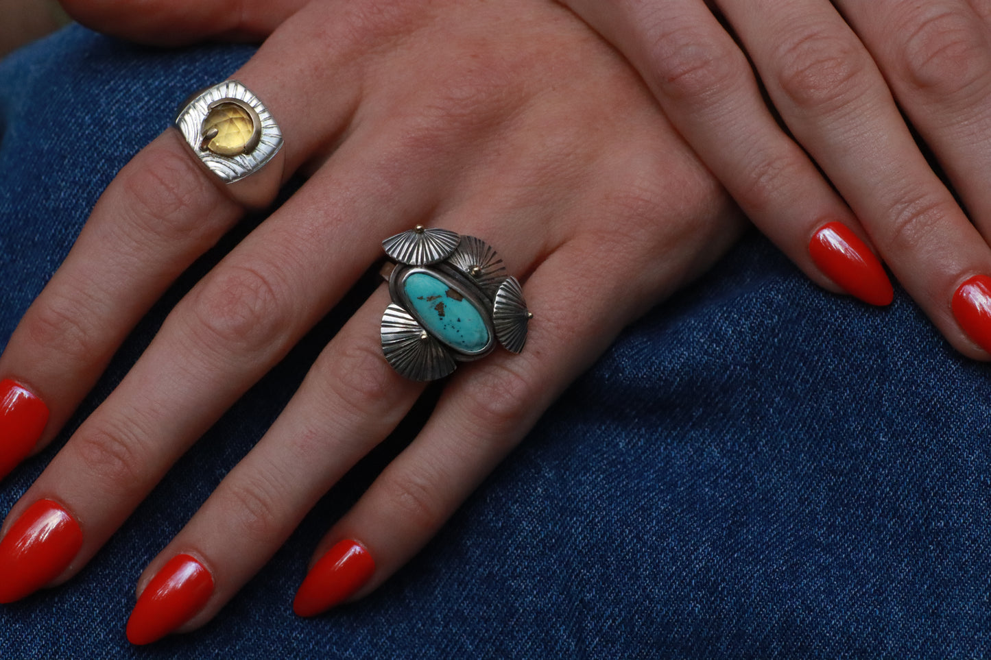Citrine Globe Signet Ring
