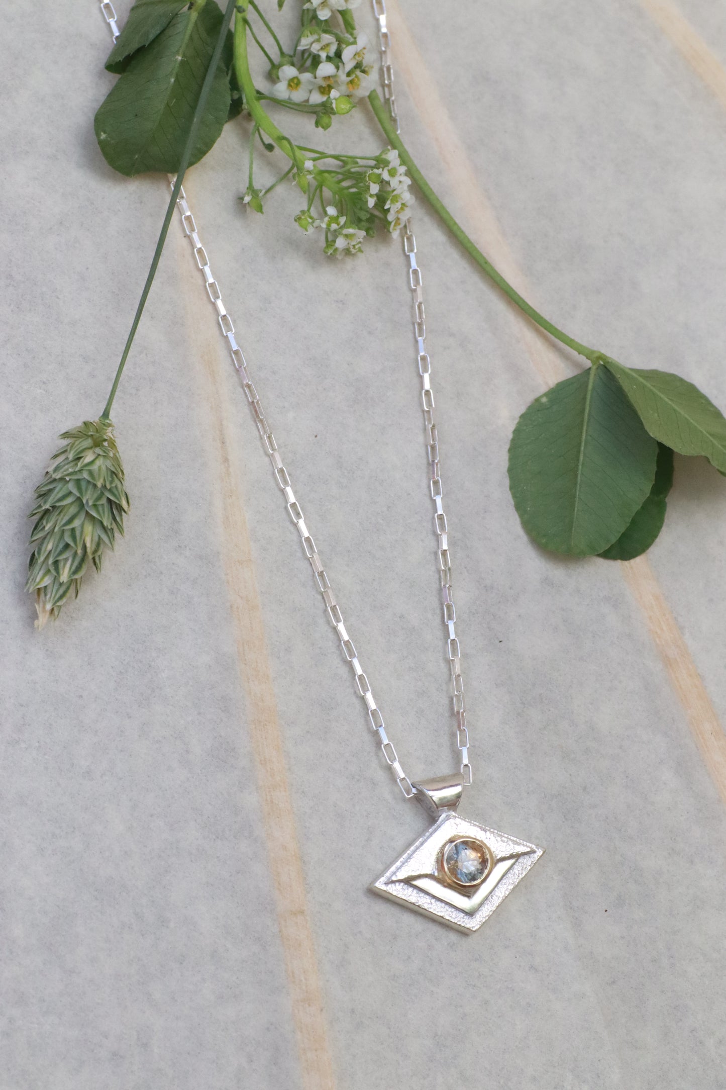 Montana Sapphire Diamond Amulet