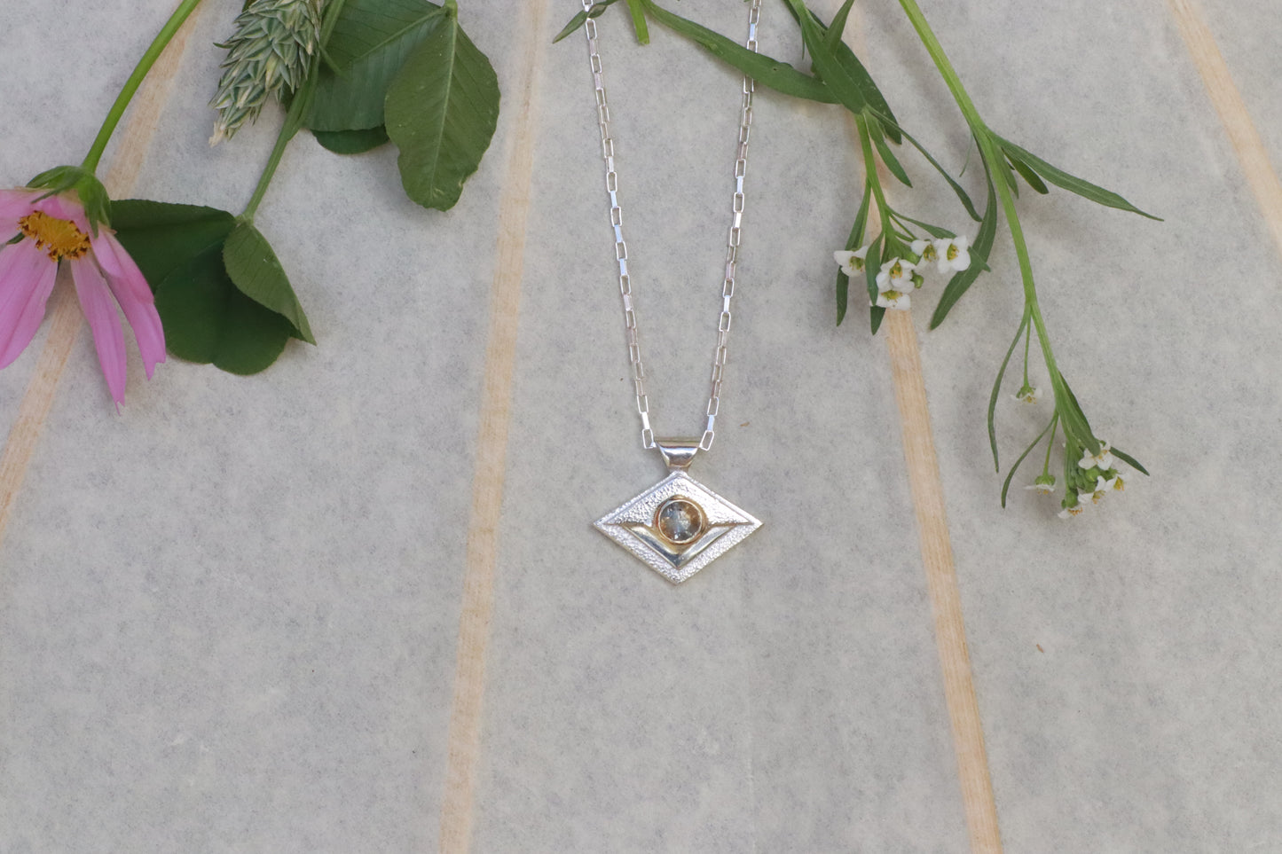 Montana Sapphire Diamond Amulet