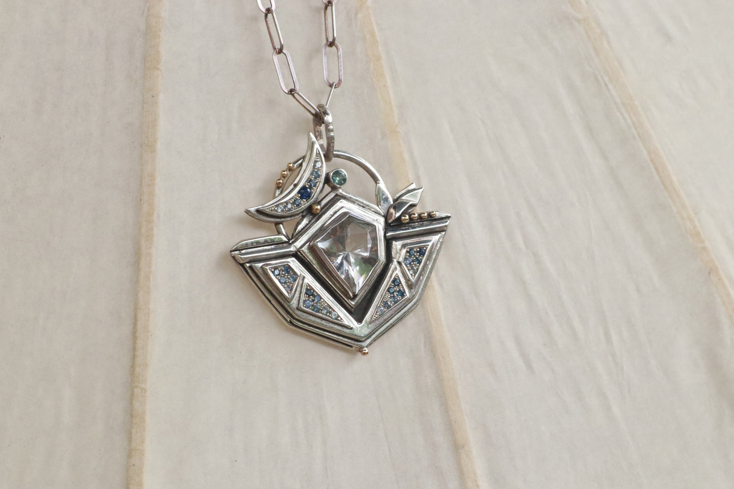 Lunar Amulet w/ Blue Sapphires