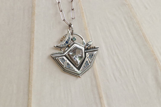 Lunar Amulet w/ Blue Sapphires