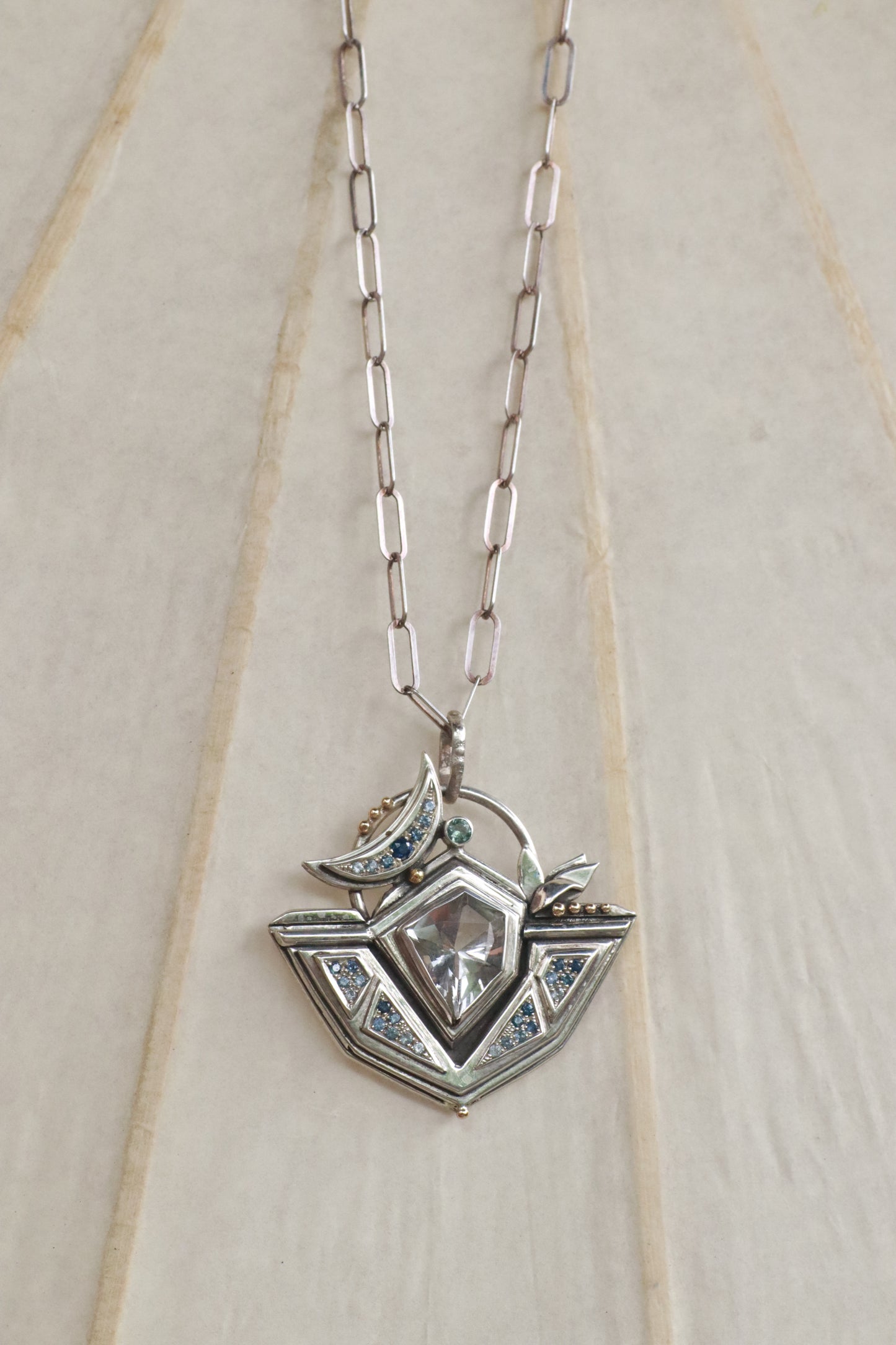 Lunar Amulet w/ Blue Sapphires