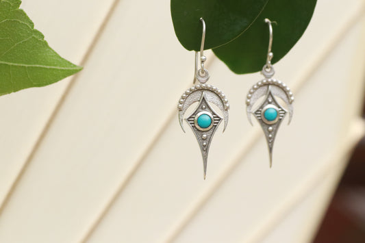 Turquoise Western Deco Earrings
