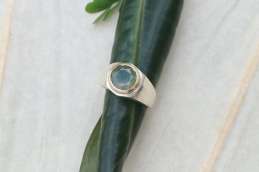 Moss Agate Signet Ring