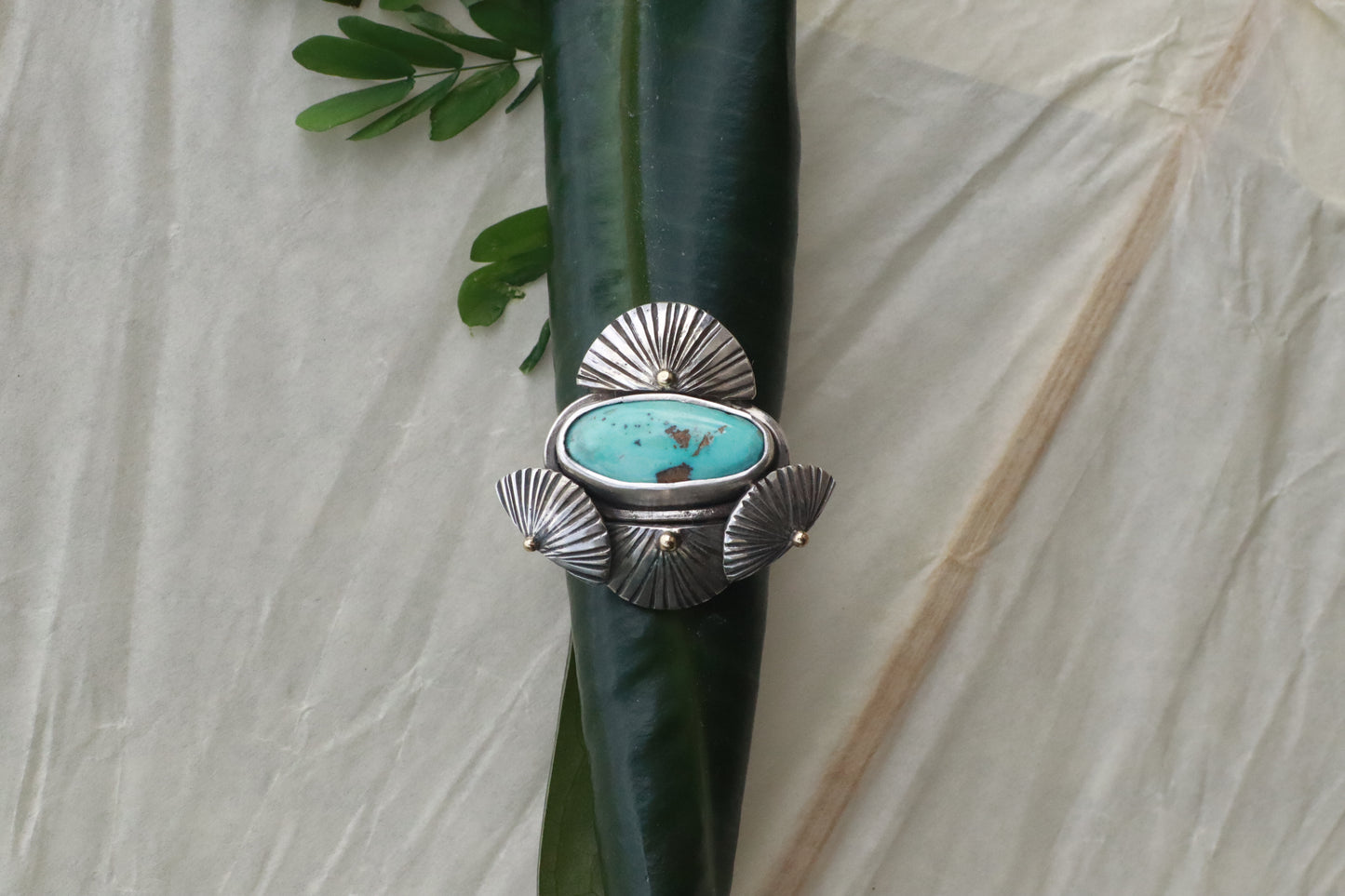 Sun Blossom Turquoise Ring + Bandana Slide