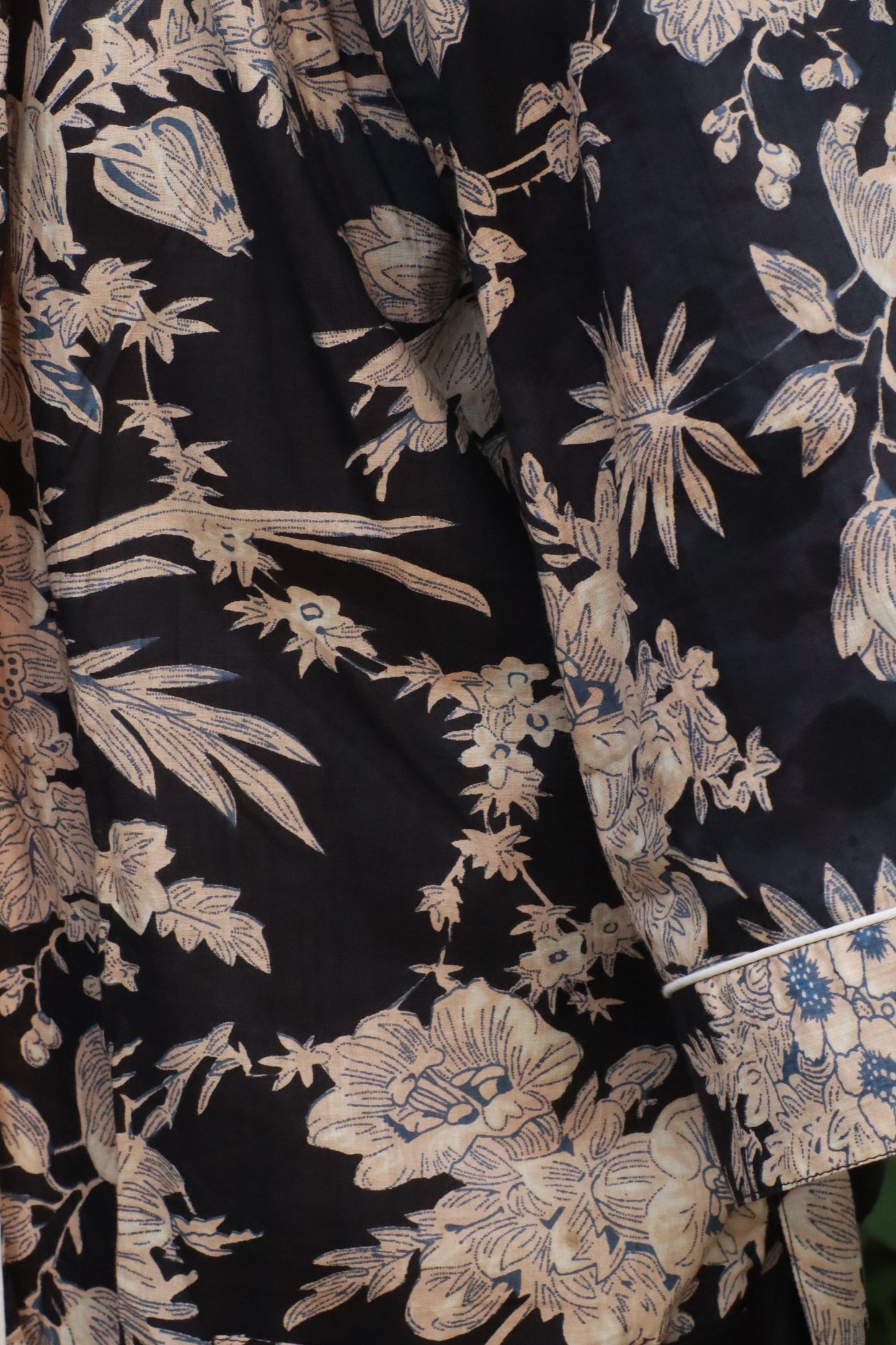 Black and Cream Block Print Kimono