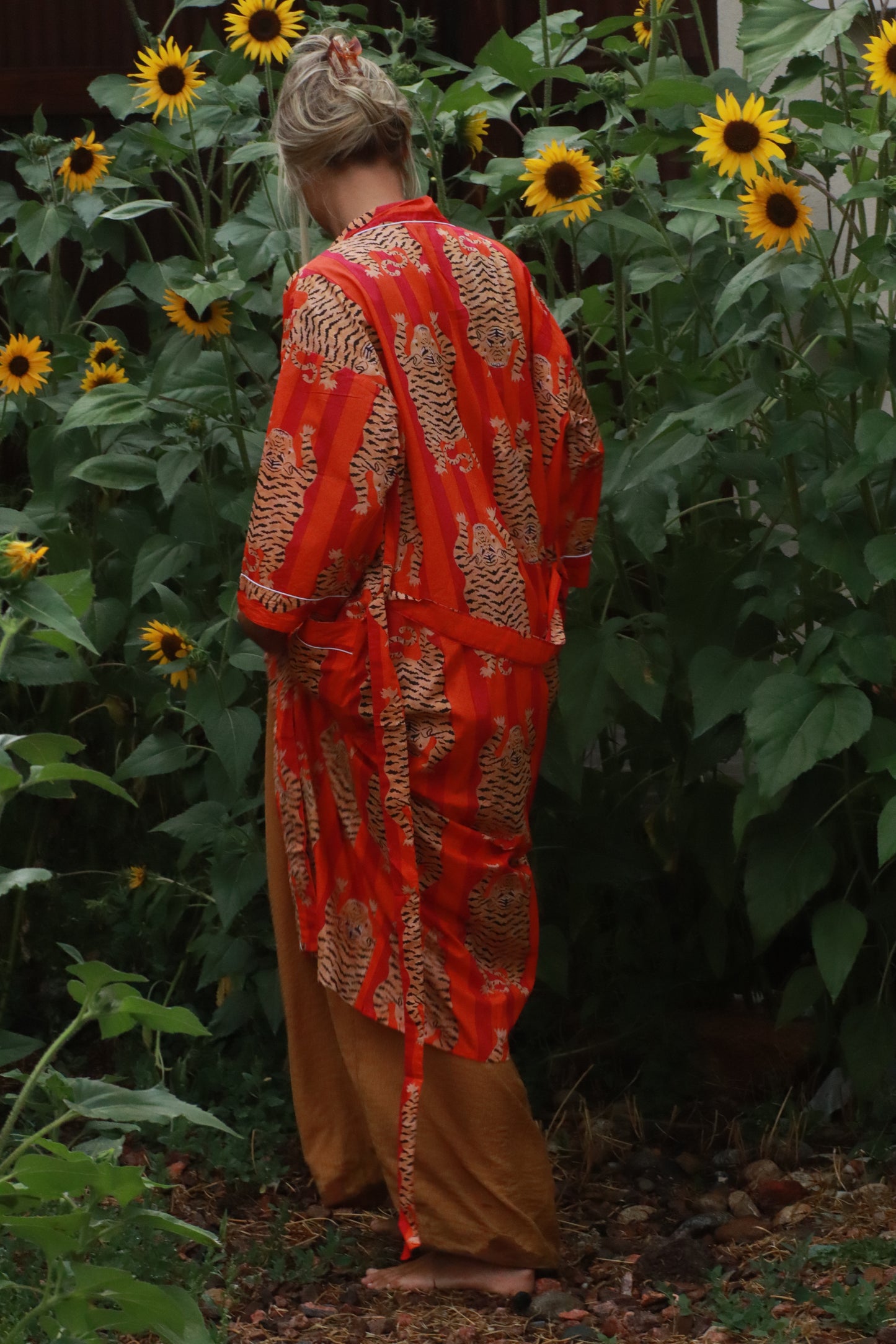 Tiger Block Print Kimono