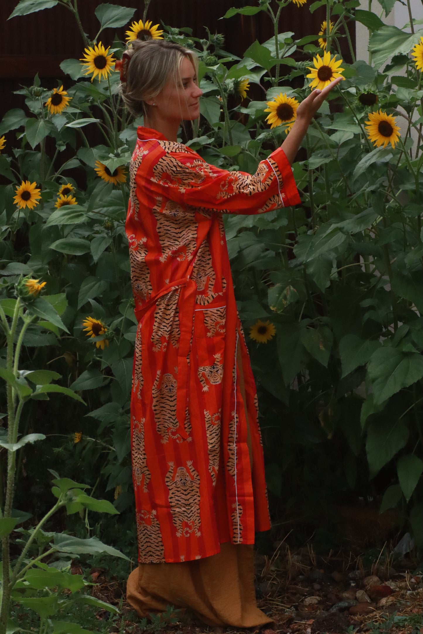 Tiger Block Print Kimono