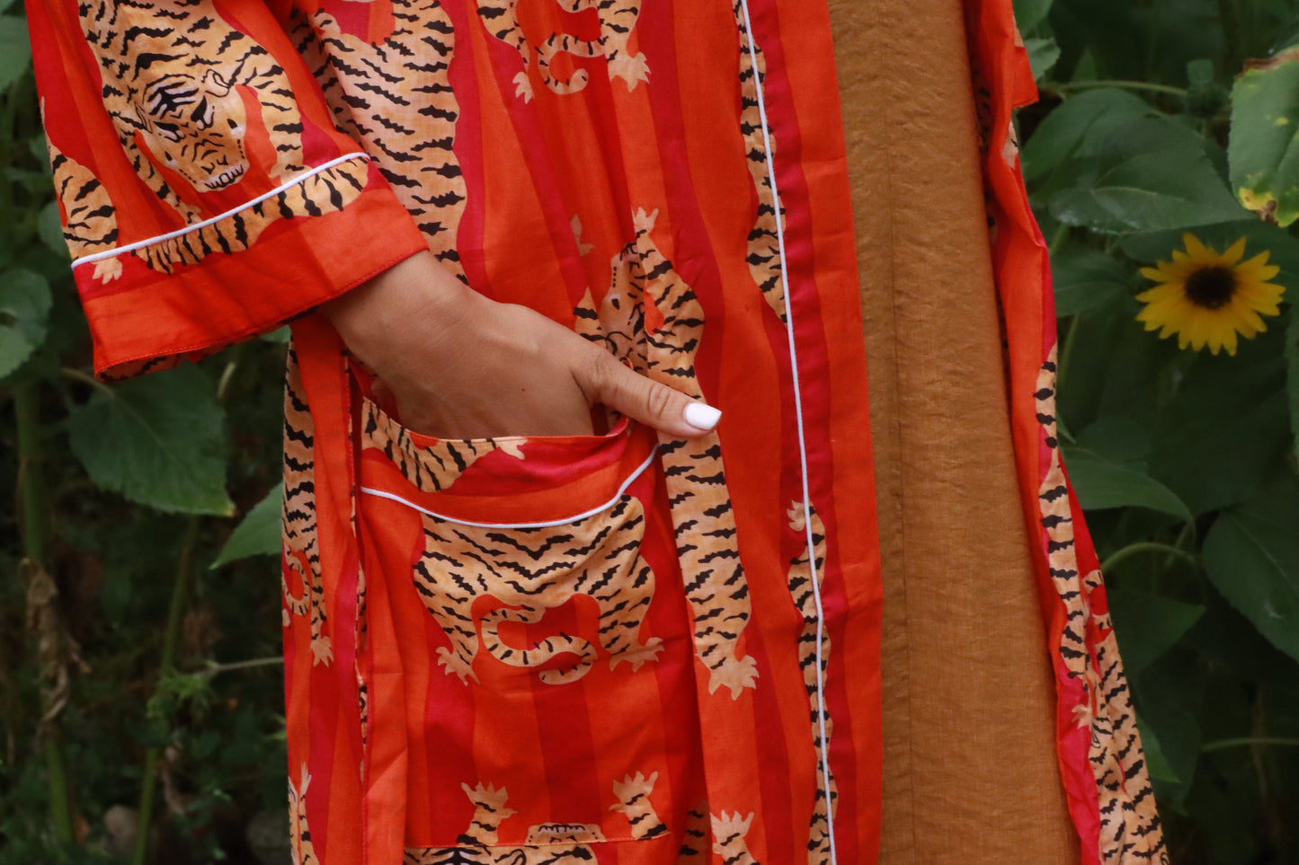 Tiger Block Print Kimono