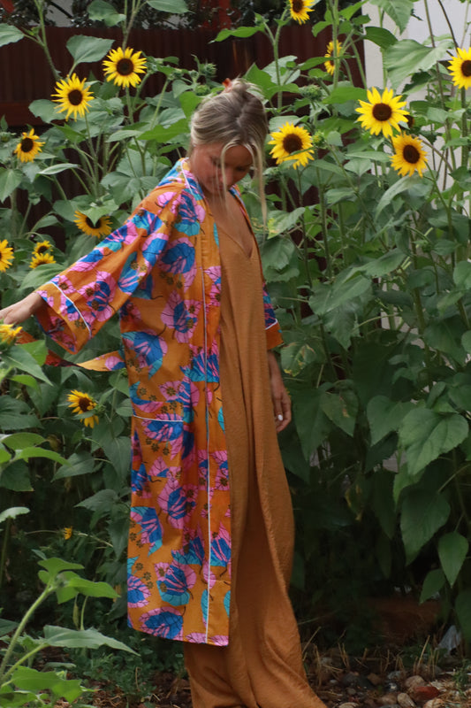 Colorful Block Print Kimono