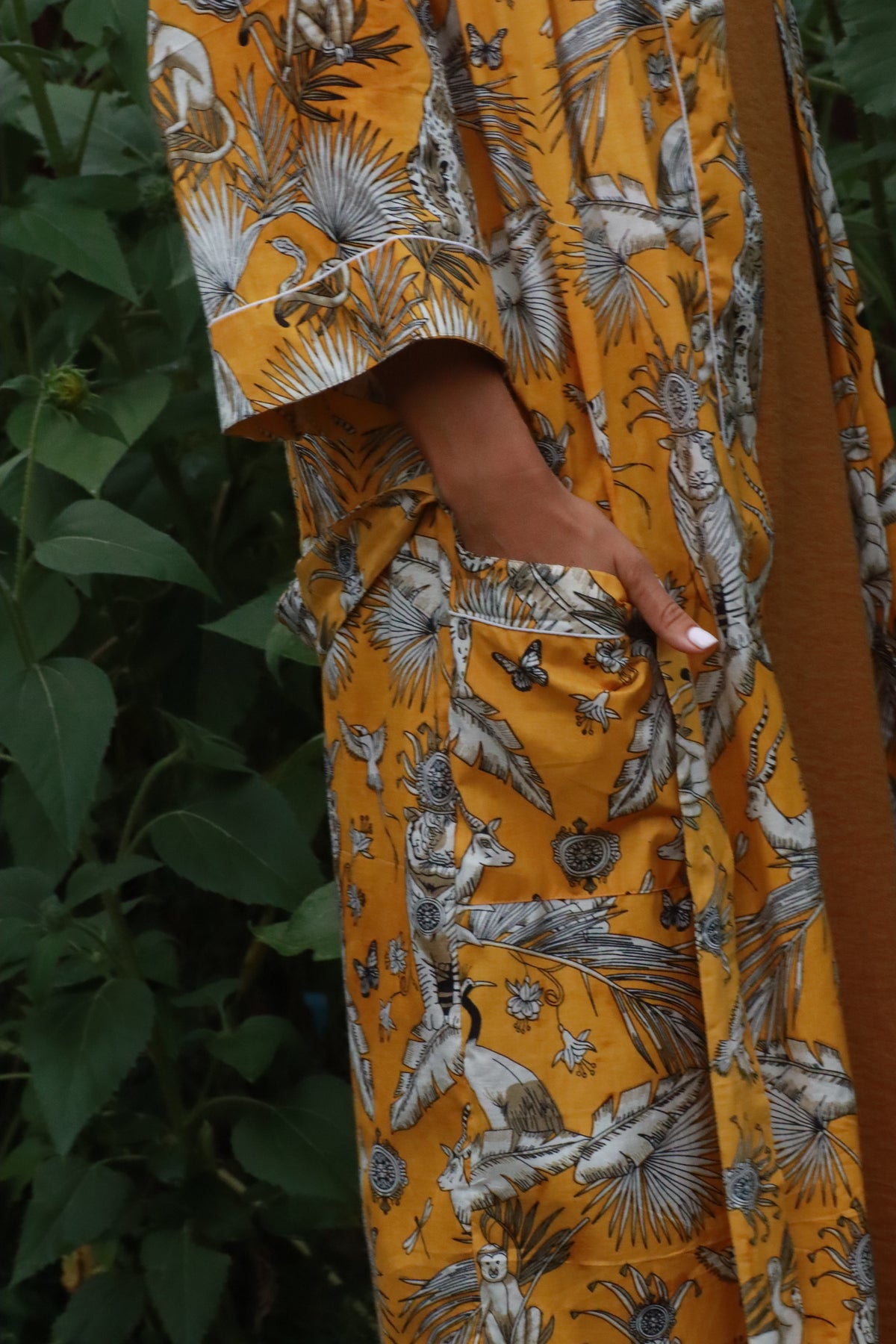 Yellow Block Print Kimono