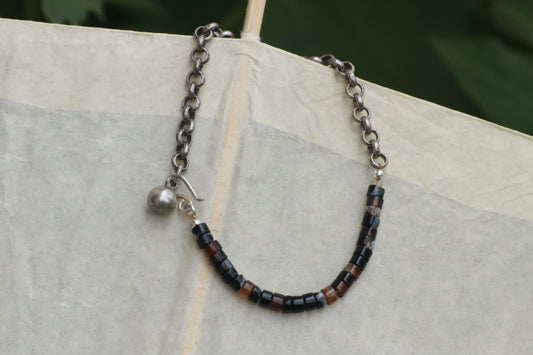 Agate and Silver Bracelet