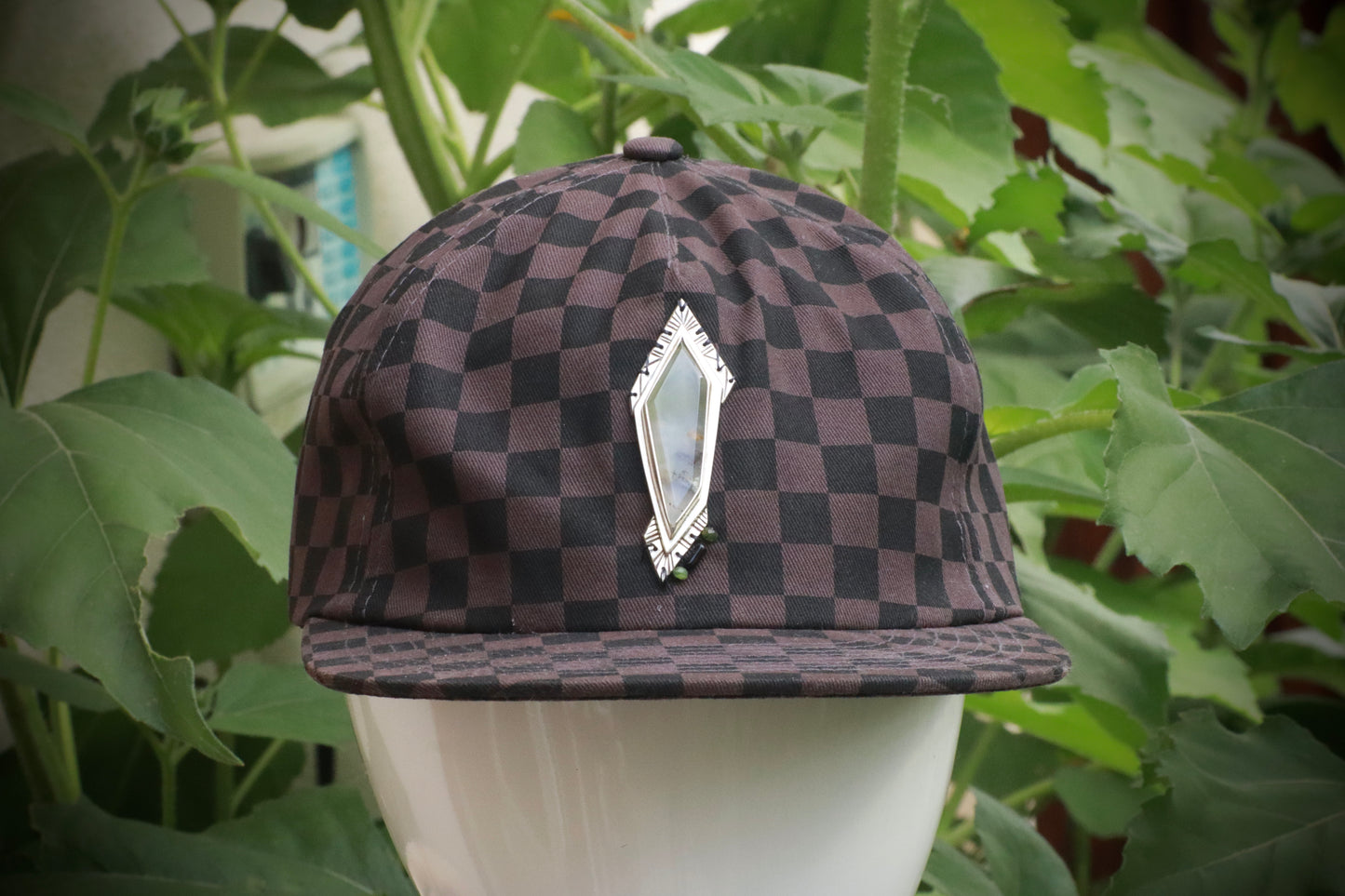 Black and Gray Checkerboard Hat