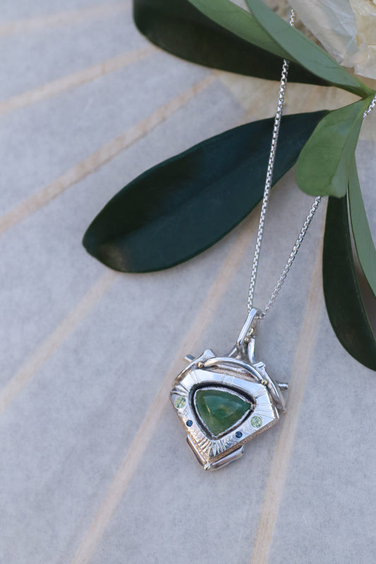 Green Australian Opal Mandala Amulet