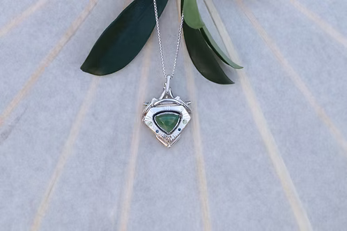 Green Australian Opal Mandala Amulet