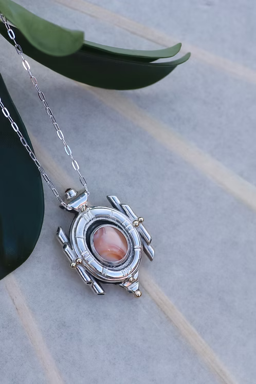 Mexican Opal Mandala Amulet