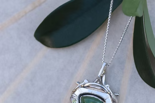 Green Australian Opal Mandala Amulet