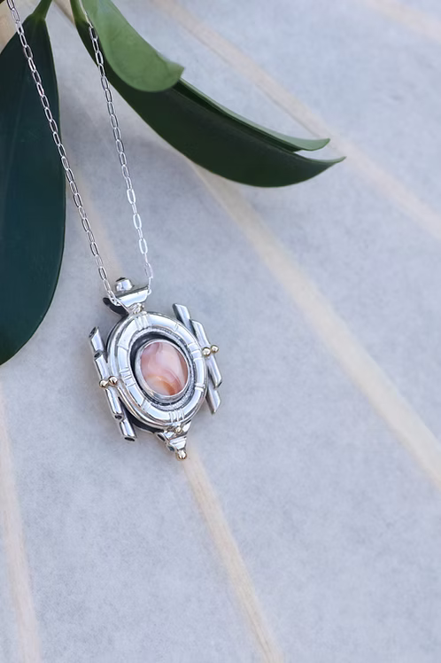 Mexican Opal Mandala Amulet