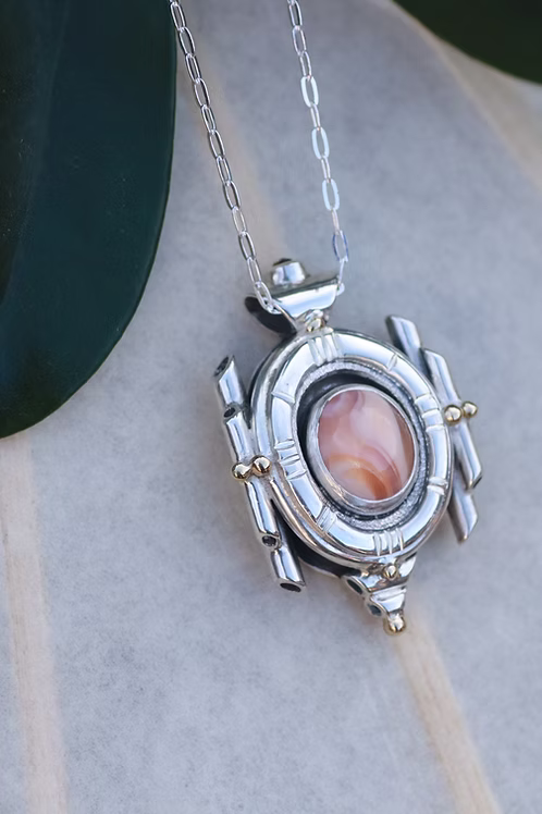 Mexican Opal Mandala Amulet